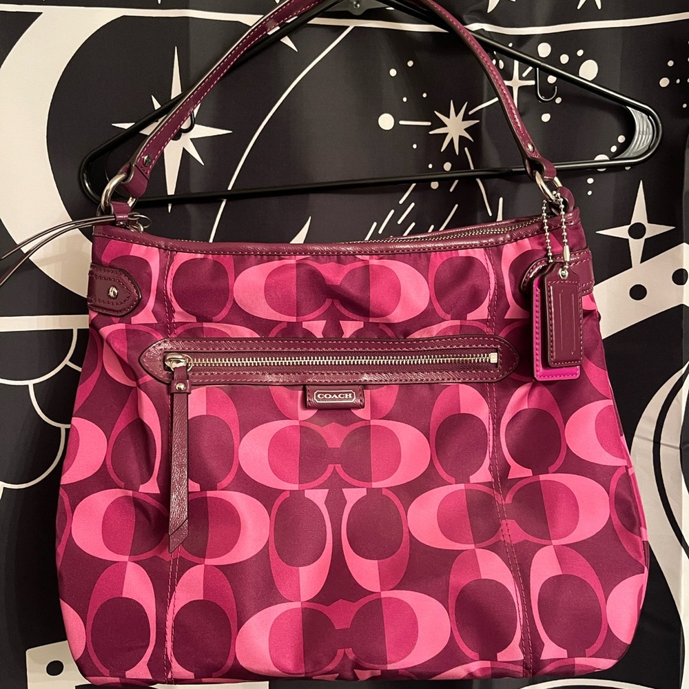 Purple Coach Logo Bag
